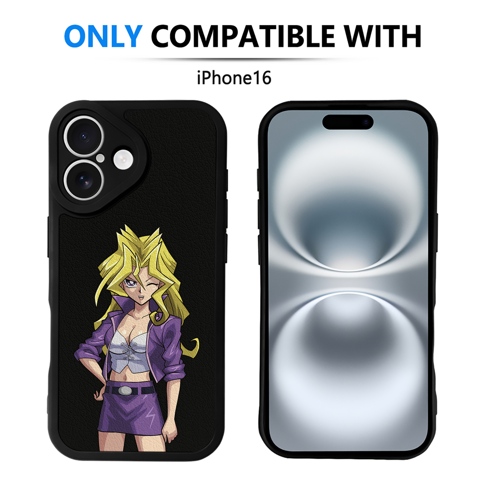 （画像用） 遊☆戯☆王 Yu-Gi-Oh! 【iPhone 16シリーズ対応】シリコンスマホケース（レザー調） 材質：シリコン